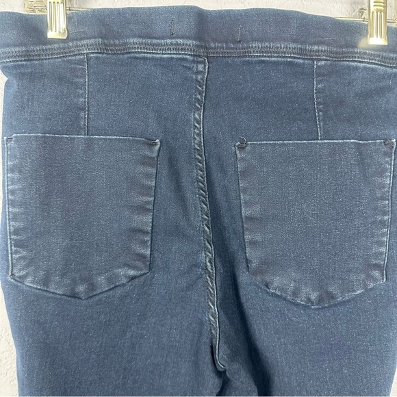 Free People High Rise Pull Up Skinny Raw Hem Jeggings Size 29 Dark Wash - Picture 5 of 6